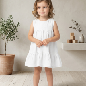 vestido perforado flor